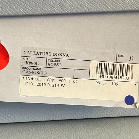 Prada Collection 1X890L Comoscio Women's Red Suede High Heel Pumps Shoes - Picture 13 of 13